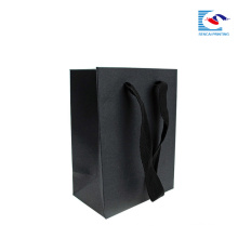 wholesale mini black logo printed paper bags with handle